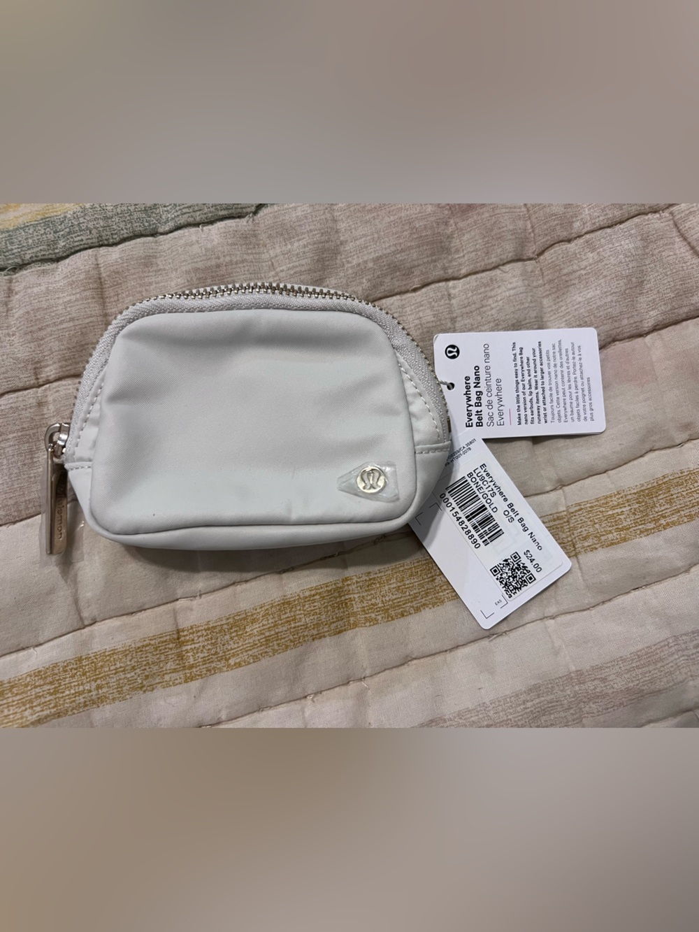 lululemon athletica Small White Zip Coin Pouch
